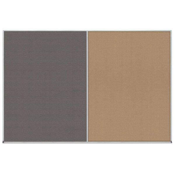 Enclosed Corkboard, 1 Door, 18"x24", 4" Fra, UV3407-BLACK-BUFF